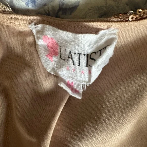 L'ATISTE light pink / peach Sequin romper - Picture 4 of 5